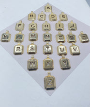 Load image into Gallery viewer, 18k Gold Filled 3-D Initial Charm with Box Chain Necklace
