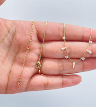Load image into Gallery viewer, 18k Gold Filled Dainty Shard Pieces of Zirconia on Box Chain Choker