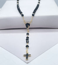 Load image into Gallery viewer, 18k Gold Filled Black Beaded Rosary
