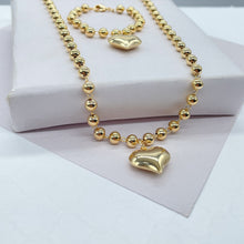 Load image into Gallery viewer, 18k Gold Filled Gold Beaded Heart Set for Kids