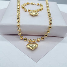 Load image into Gallery viewer, 18k Gold Filled Gold Beaded Heart Set for Kids