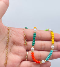 Load image into Gallery viewer, 18k Gold Filled Colorful Beaded Choker With Pearl