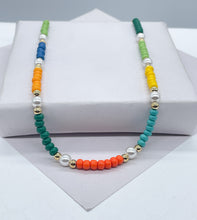Load image into Gallery viewer, 18k Gold Filled Colorful Beaded Choker With Pearl
