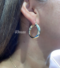 Load image into Gallery viewer, 18k Gold Filled Thick Flat Inside Hoop Earrings, Plain Gold Fat