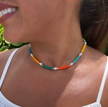 Load image into Gallery viewer, 18k Gold Filled Colorful Beaded Choker With Pearl