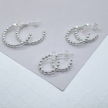 Load image into Gallery viewer, 18k Gold Filled 3mm Ball Beaded Hoop Earrings, Everyday Wear Hoops, all sizes
