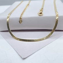 Load image into Gallery viewer, 18K Gold Filled Flexible 16"Herringbone 2mm and 2.5mm Chain Necklace