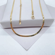 Load image into Gallery viewer, 18K Gold Filled Flexible 16"Herringbone 2mm and 2.5mm Chain Necklace