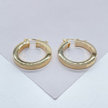 Load image into Gallery viewer, 18k Gold Filled Large Sharpe Edged Plain Hoop EarringsWholesale Jewelry Supplies