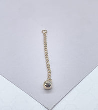 Load image into Gallery viewer, 18k Gold Filled Chubby Ball and Heart 2” Extenders for Chains, Necklaces, Anklets