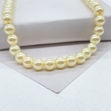Load image into Gallery viewer, 18k Gold Filled 8mm Beaded Cream Colored Pearl Set
