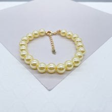 Load image into Gallery viewer, 18k Gold Filled 8mm Beaded Cream Colored Pearl Set