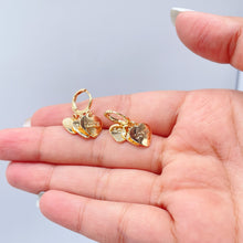 Load image into Gallery viewer, 18k Gold Filled Chandelier Earrings With Double Side Charms of “Love & Amor”