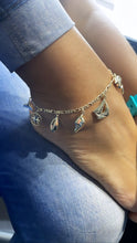 Load image into Gallery viewer, 18k Gold Filled Dainty Anklet With Pastel Bead Charms and Small Virgin Mary Medals