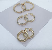 Load image into Gallery viewer, 18k Gold Filled Large Sharpe Edged Plain Hoop EarringsWholesale Jewelry Supplies