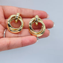 Load image into Gallery viewer, 18k Gold Filled Doubled Layered Soft Angled Earrings