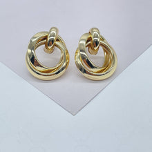 Load image into Gallery viewer, 18k Gold Filled Doubled Layered Soft Angled Earrings