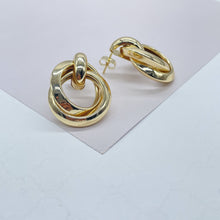 Load image into Gallery viewer, 18k Gold Filled Doubled Layered Soft Angled Earrings