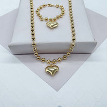 Load image into Gallery viewer, 18k Gold Filled Gold Beaded Heart Set for Kids