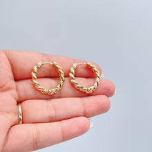 Load image into Gallery viewer, 18k Gold Filled Large Croissant Huggie Hoop Earrings
