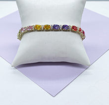 Load image into Gallery viewer, 18k Gold Filled Sophisticated Multi-Stone Zirconia Rainbow Bracelet