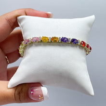 Load image into Gallery viewer, 18k Gold Filled Sophisticated Multi-Stone Zirconia Rainbow Bracelet