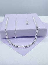 Load image into Gallery viewer, 18k Gold Filled 4mm Beaded Necklace, Gold Ball Bead Chain Necklace,