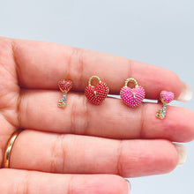 Load image into Gallery viewer, 18k Gold Filled Heart and Lock Earring
