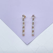 Load image into Gallery viewer, 18k Gold Filled Baguette Zirconia Rectangular Set