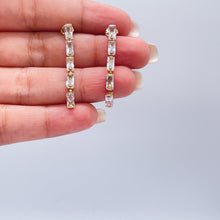 Load image into Gallery viewer, 18k Gold Filled Baguette Zirconia Rectangular Set