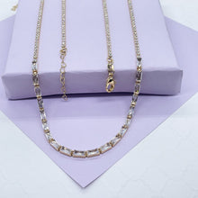 Load image into Gallery viewer, 18k Gold Filled Baguette Zirconia Rectangular Set