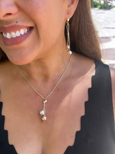 Load image into Gallery viewer, 18k Gold Filled Tri-Color and Plain Gold Dangle Beaded Necklace