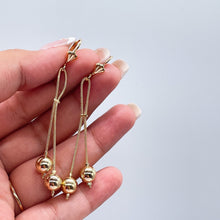 Load image into Gallery viewer, 18k Gold Filled Tri-Color and Plain Gold Dangle Beaded Earrings
