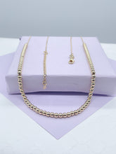 Load image into Gallery viewer, 18k Gold Filled 4mm Beaded Necklace, Gold Ball Bead Chain Necklace,