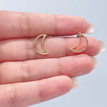 Load image into Gallery viewer, 18k Gold Filled See Through Moon Shaped Studs