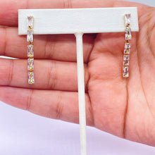 Load image into Gallery viewer, 18k Gold Filled Baguette Zirconia Rectangular Set