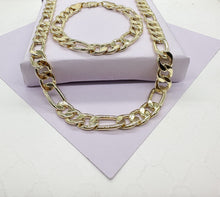Load image into Gallery viewer, 18k Gold Filled 9mm Thick Figaro Chain & Bracelet sold separately