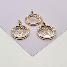 Load image into Gallery viewer, 18k Gold Filled Small Circle See Through Pendants