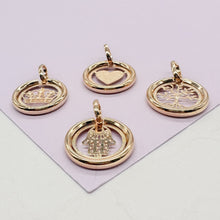 Load image into Gallery viewer, 18k Gold Filled Small Circle See Through Pendants