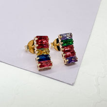Load image into Gallery viewer, 18k Gold Filled Baguette Earrings In 2 Different Styles