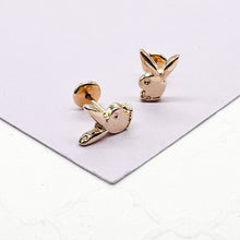Load image into Gallery viewer, 18k Gold Filled Plain Bunny Logo Stud Earring