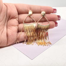 Load image into Gallery viewer, 18k Gold Filled Triangle Shaped Chandelier Earrings