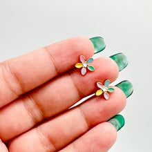Load image into Gallery viewer, 18k Gold Filled Colorful Flower Stud Earring