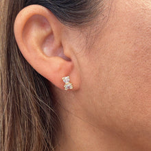 Load image into Gallery viewer, 18k Gold Filled Zirconia Teddy Bear Earrings