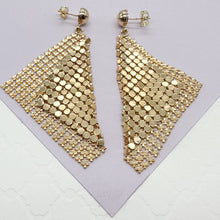 Load image into Gallery viewer, 18k Gold Filled Long Chandelier Earrings, Beaded Dangling Earrings