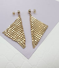 Load image into Gallery viewer, 18k Gold Filled Long Chandelier Earrings, Beaded Dangling Earrings