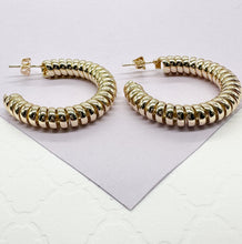 Load image into Gallery viewer, 18k Gold Filled Open Coil Twisted Hoop Earrings