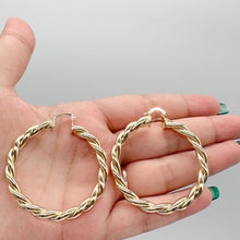 Load image into Gallery viewer, 18k Gold Filled Dial Twisted Hoop Earrings