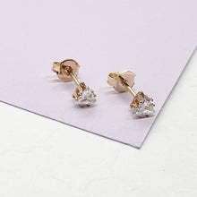 Load image into Gallery viewer, 18k Gold Filled Triangle Zirconia Stud Earrings