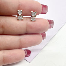 Load image into Gallery viewer, 18k Gold Filled Zirconia Teddy Bear Earrings